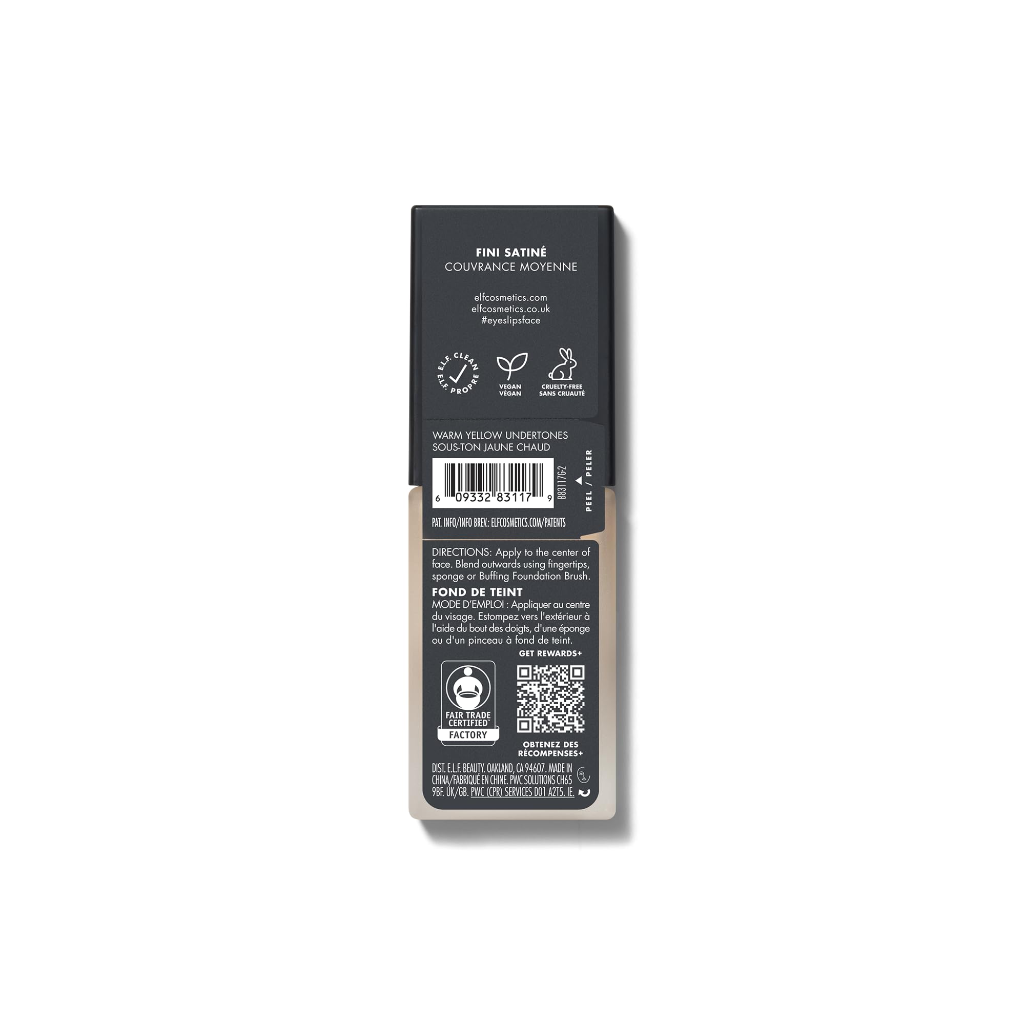 e.l.f. Flawless Satin Foundation, Lightweight & Medium Coverage, Semi-Matte Finish, Vegan & Cruelty-Free, Alabaster, 0.68 Fl Oz (20mL)