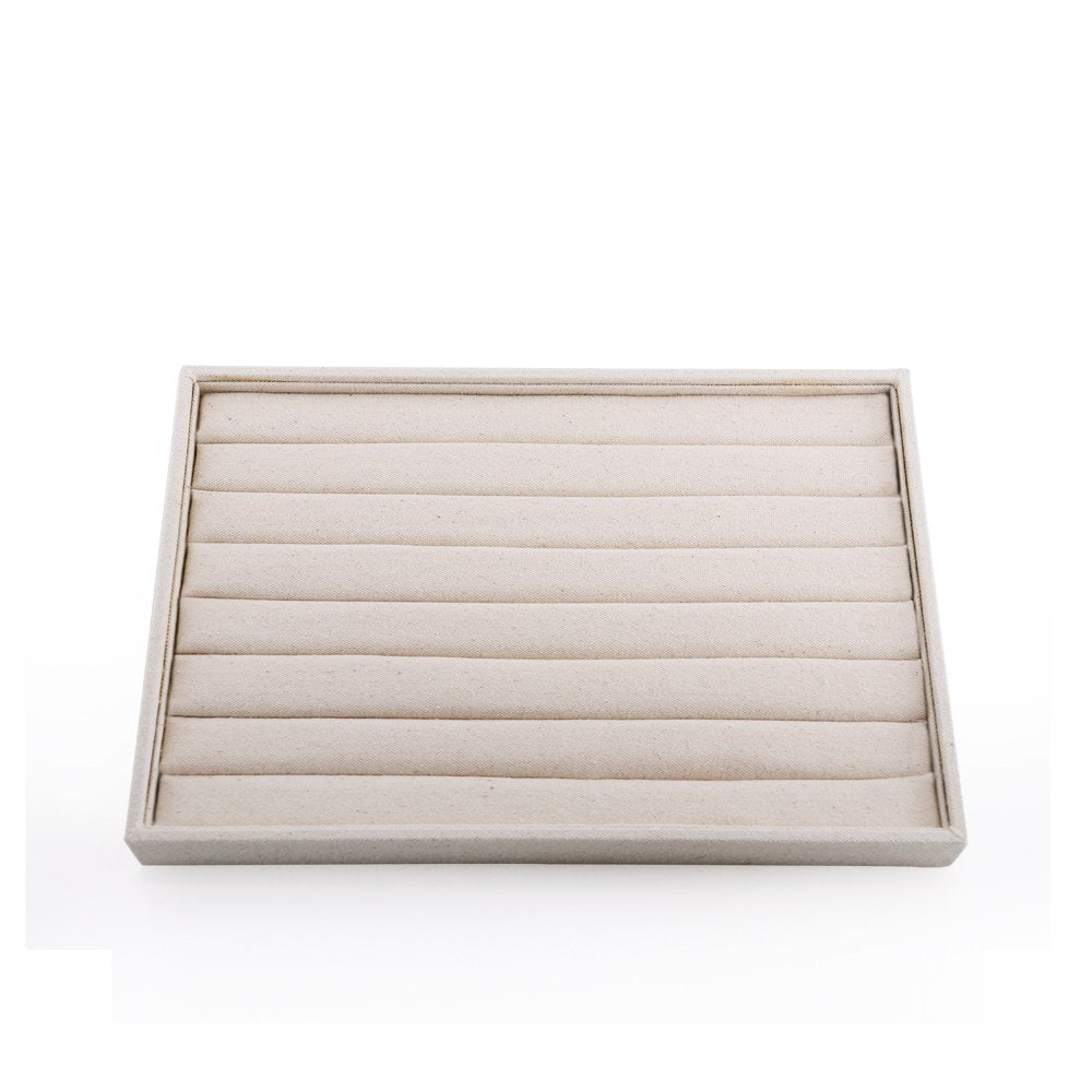 Oirlv linen Jewelry Display Trays Stackable Necklace Bracelet Ring Showcase Display Empty Plate(Pack of 1)