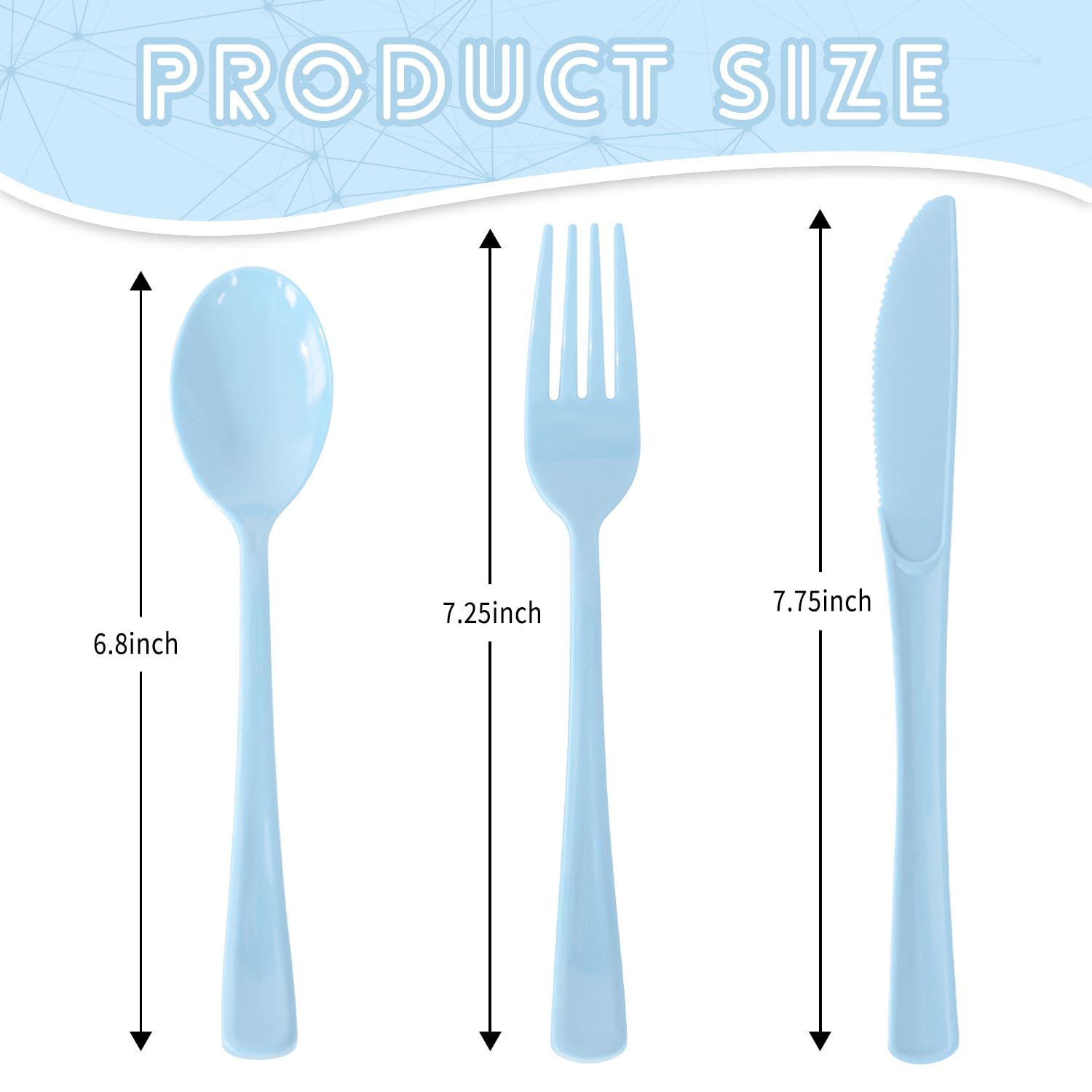150 Pack Plastic Silverware,Disposable Cutlery Set Heavy Duty Utensil Sets 50 Forks 50 Knives 50 Spoons for Brithday, Wedding,Home School Party Picnics Restaurant Outdoor Events (Black)