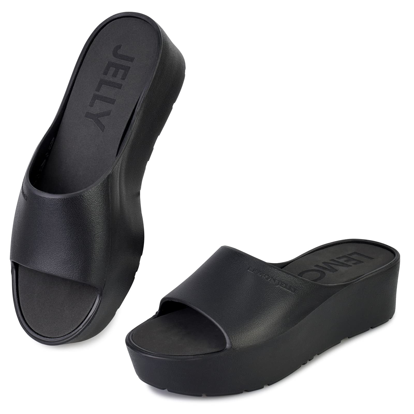 Lemon Jelly Women's Sunny Platform Sandals - Cute Water-Friendly Comfort Wedges for the Beach or Casual Wear - Super Lightweight Slip-On Flip Flops for Ladies