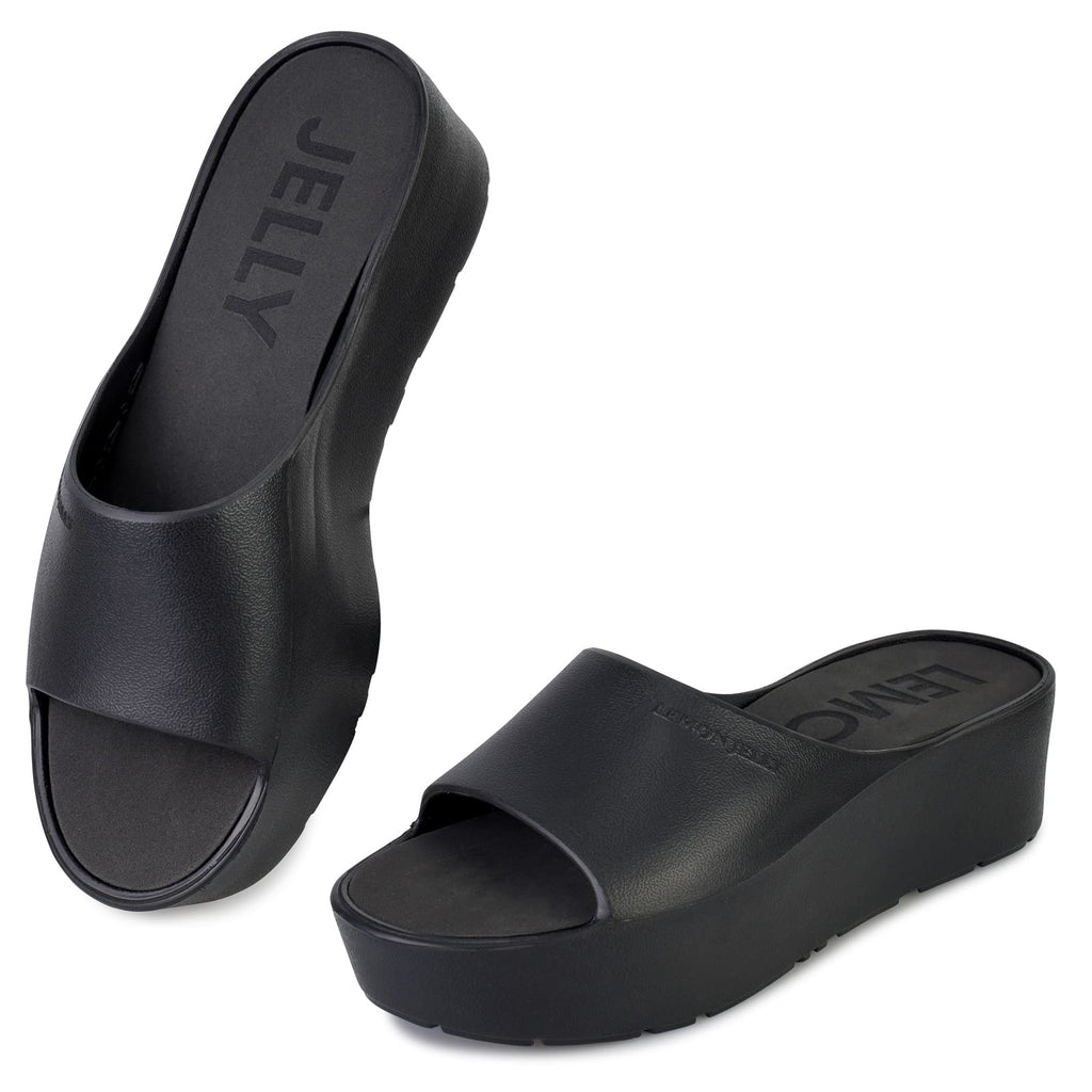 Lemon Jelly Women's Sunny Platform Sandals - Cute Water-Friendly Comfort Wedges for the Beach or Casual Wear - Super Lightweight Slip-On Flip Flops for Ladies