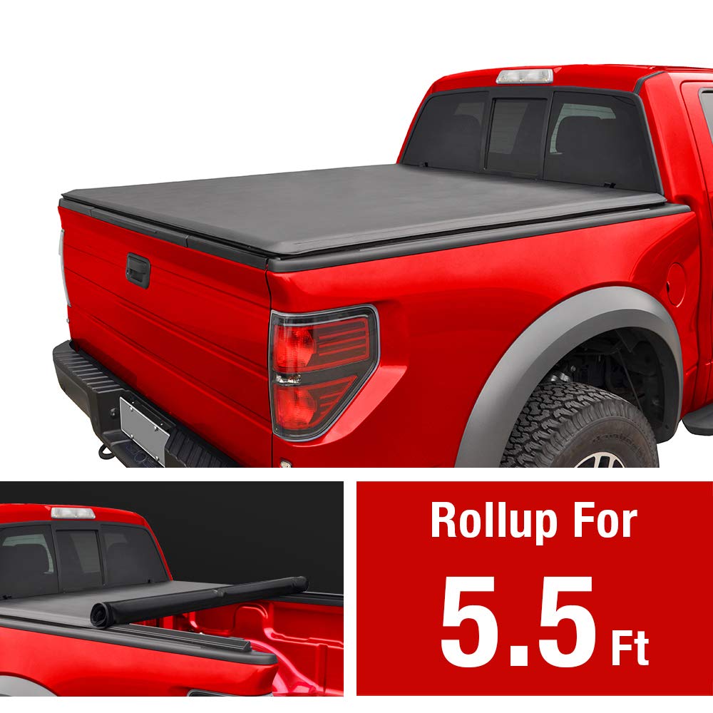 MaxMate Soft Roll-up Truck Bed Tonneau Cover Compatible with 2007-2013 Toyota Tundra | 5.5' (67") Bed | TCT169038