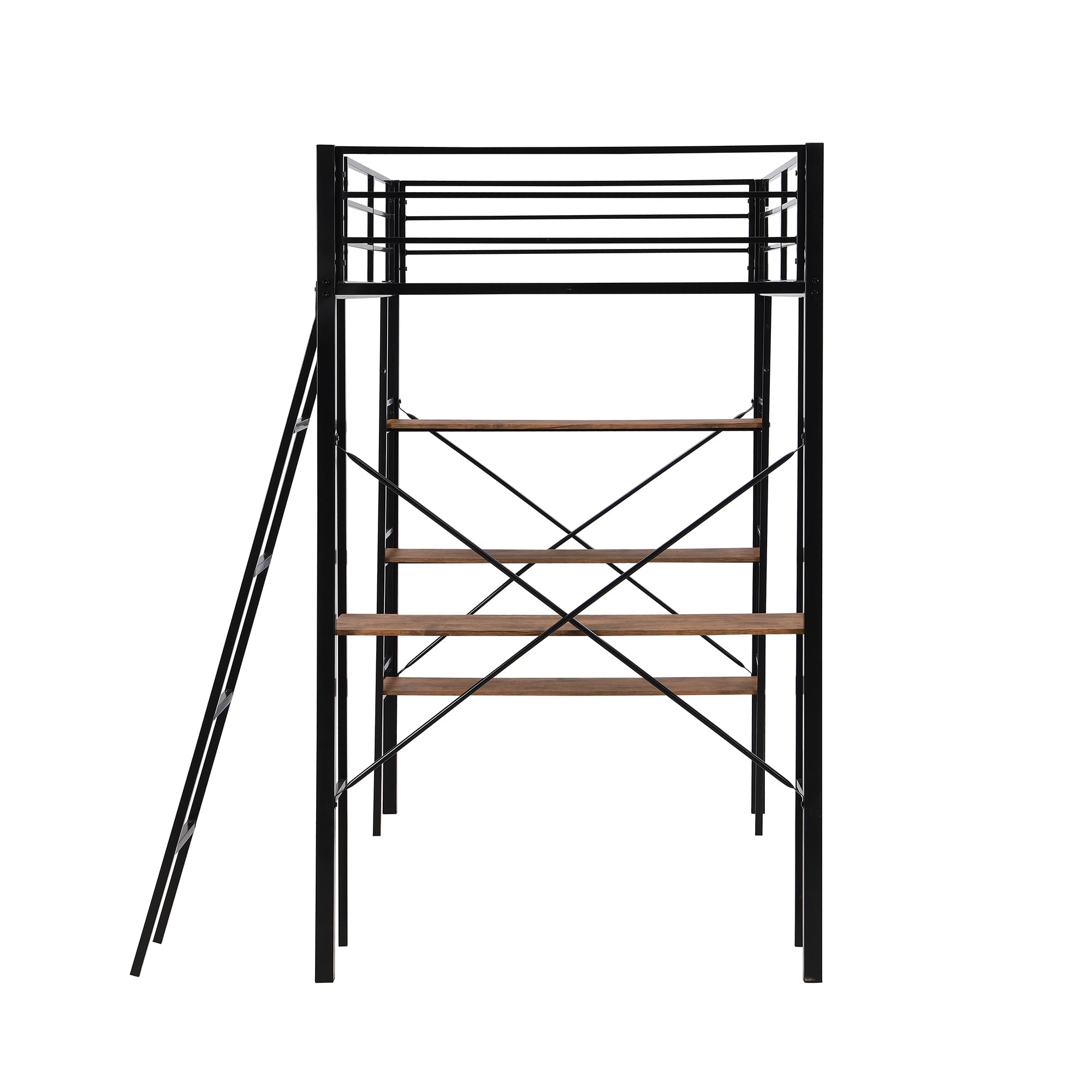 DNYN Twin Size Loft Bed with Desk & Storage Drawers& Table Set for Kids Bedroom,Covertible Twin-Over-Twin Bunkbeds Design,Easy Assemble & Space Saving & No Box Spring Needed,for Small Space, Black