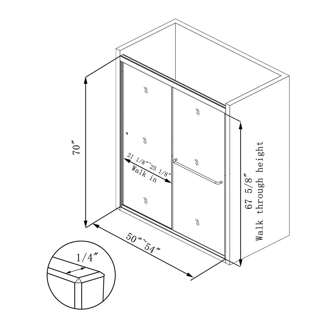 38–42 Inch W x 71 Inch H Semi-Frameless Pivot Shower Door, Swing Glass Shower Door with 1/4" (6mm) Clear SGCC Tempered Glass, Matte Black Finish, Reversible Installation for Bathroom