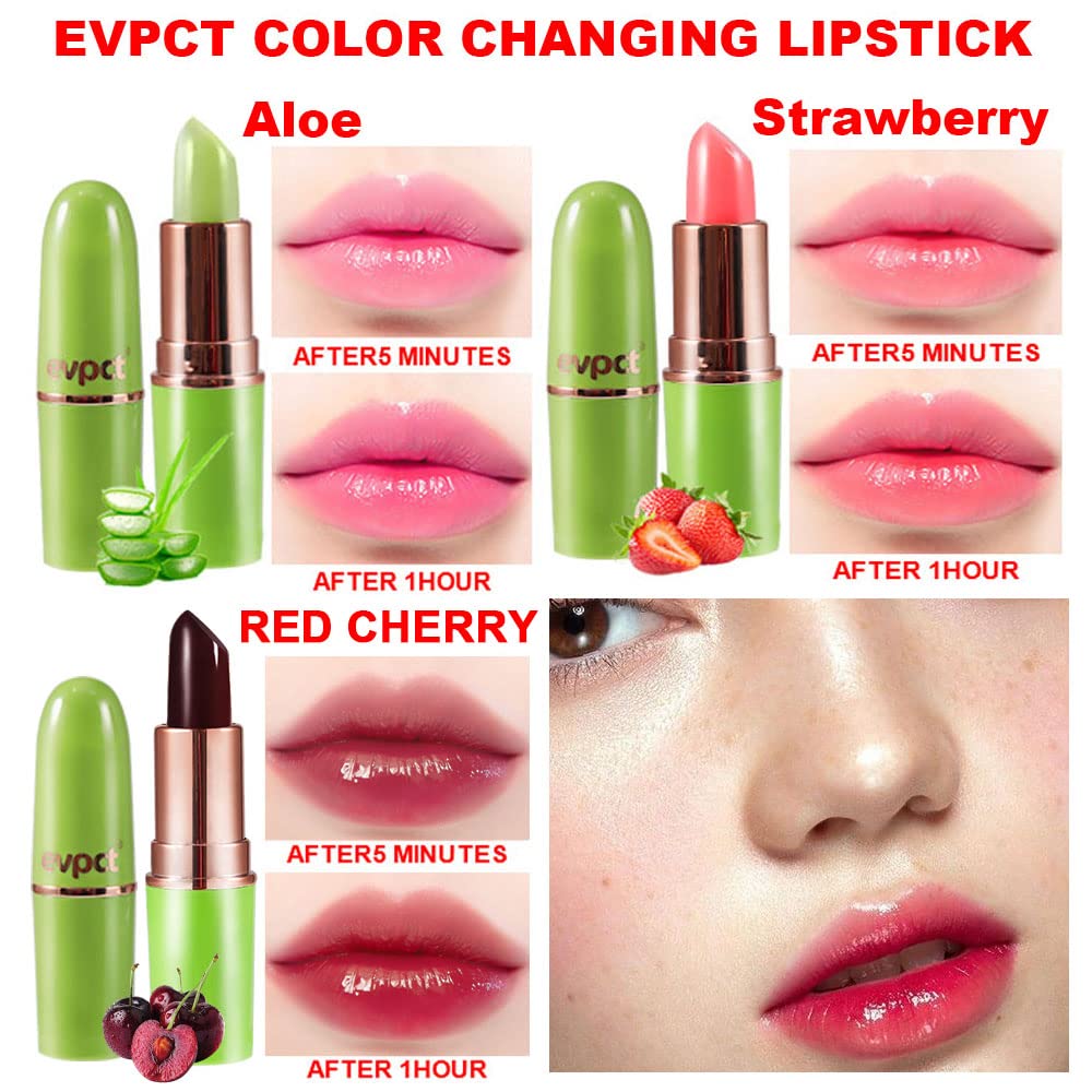 evpct 2Pcs Blueberry Tinted Lip Balms PH Lip Color Changing Lipstick Balm Stain Gift Set Queen for Women Girls Korean Mood Long Lasting Color Change Light Pink Lipstick Lip Tint Plumper Gloss