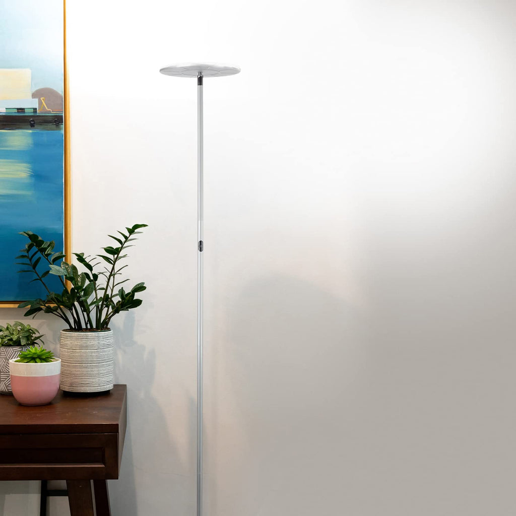 Brightech Sky LED Floor lamp, Torchiere Super Bright Floor Lamp for Living Room Decor & Office - Dimmable, Tall Standing Lamp with Warm Light for Bedroom & Reading - Bronze