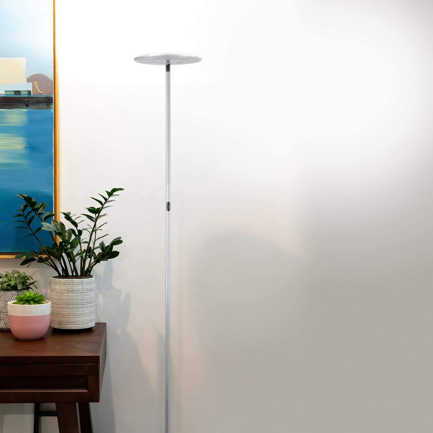 Brightech Sky LED Floor lamp, Torchiere Super Bright Floor Lamp for Living Room Decor & Office - Dimmable, Tall Standing Lamp with Warm Light for Bedroom & Reading - Bronze