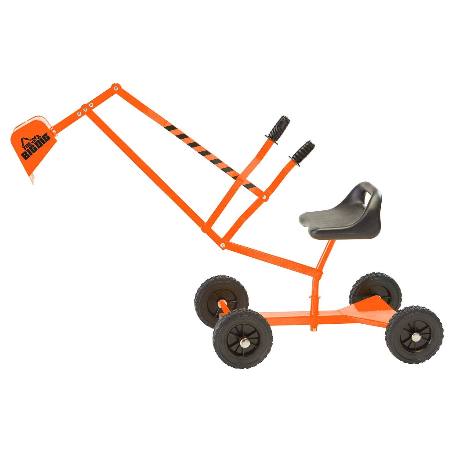 Big Dig Toy Excavator Ride, Sand Digger w/ 360 Rotation Base for Kids Ages 3 & Up, Yellow - Outdoor Playground and Beach Construction Riding Toys for Children