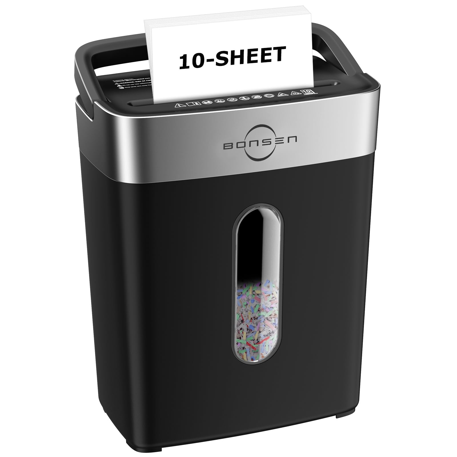 BONSEN Shredder for Home Office, 4 Gallons 8-Sheet Cross Cut Credit Card Shredder, Small Paper Shredder for Home Use, High Security Level P-4, ETL Certification (S3101)