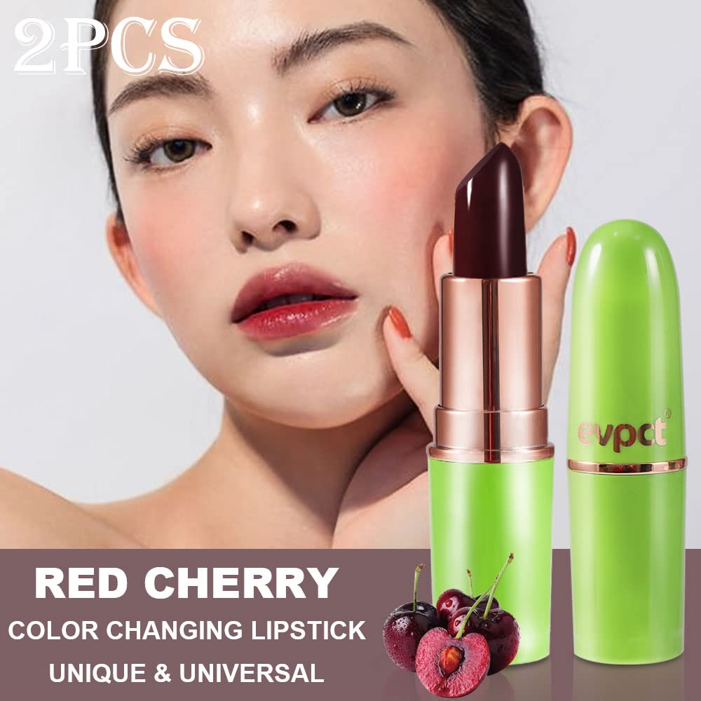 evpct 2Pcs Blueberry Tinted Lip Balms PH Lip Color Changing Lipstick Balm Stain Gift Set Queen for Women Girls Korean Mood Long Lasting Color Change Light Pink Lipstick Lip Tint Plumper Gloss