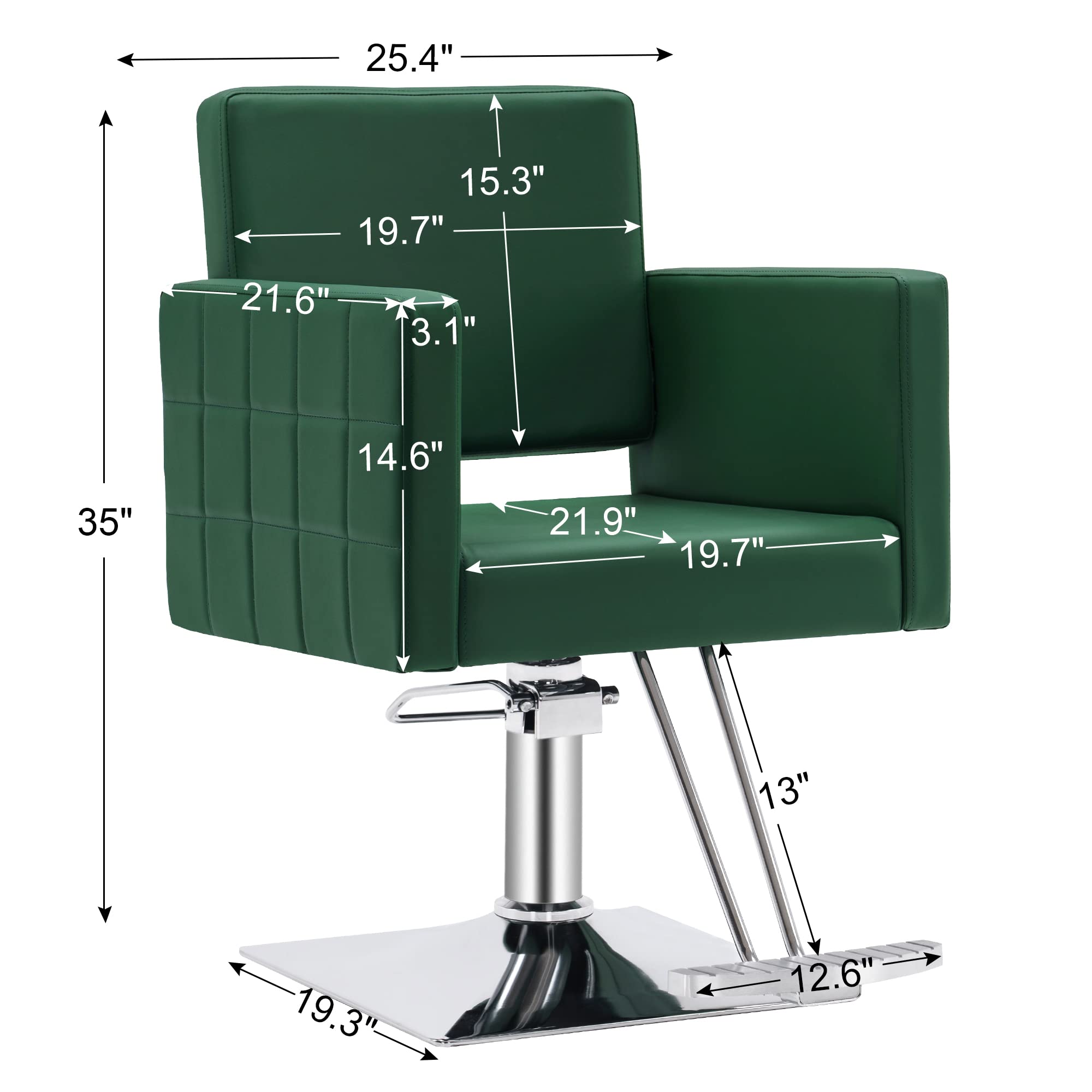 BarberPub Salon Chair for Hair Stylist, Hydraulic Stylist Chair, Adjustable Height, PVC Leather, 360 Degrees Swivel, Barbershop, Home Salon, Adult 8821 (Black)
