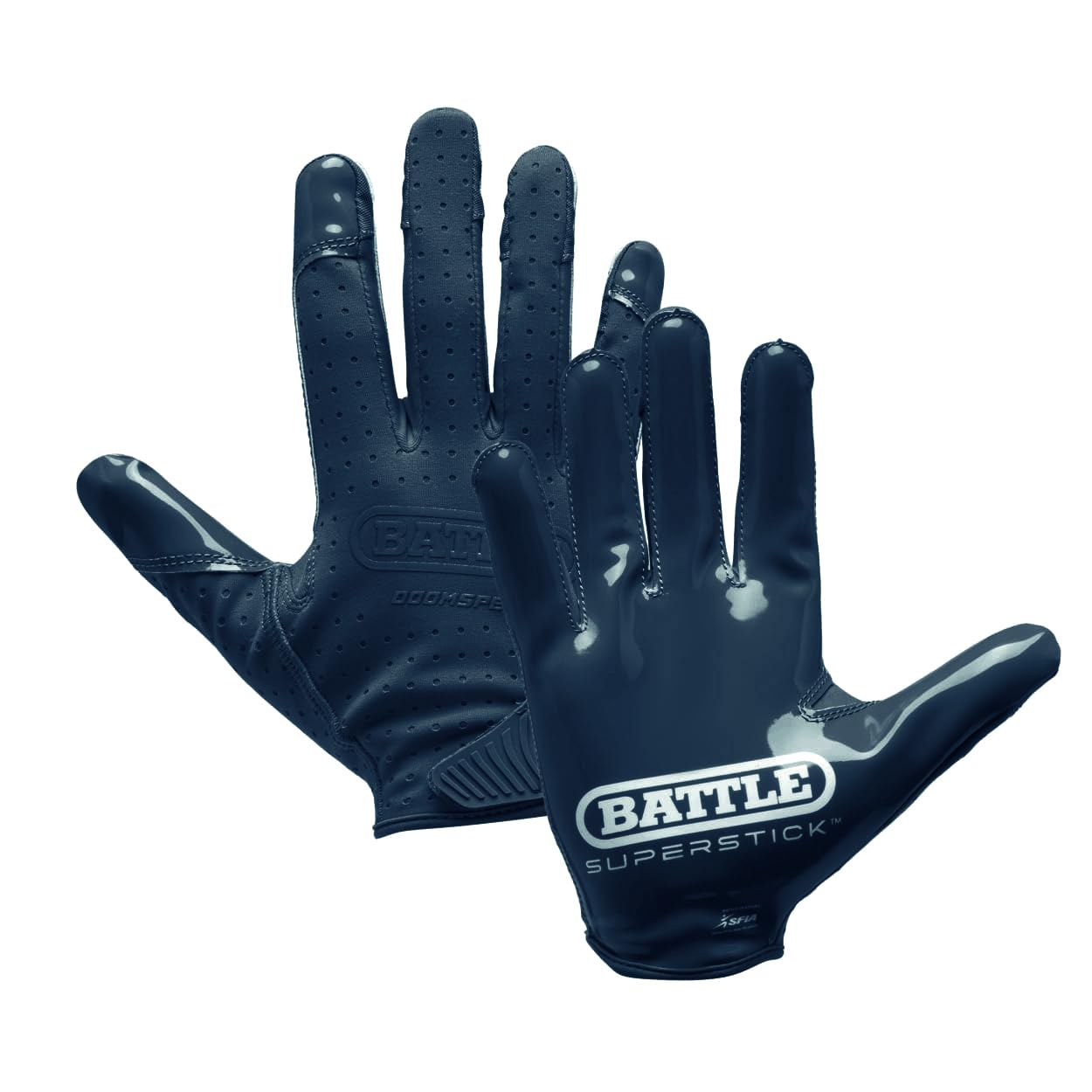Battle Doom Speed Football Receiver Gloves – Ultra Stick Grip, Compression Fit (Runs Tight – Size Up If Between Sizes), Youth & Adult Football Gloves