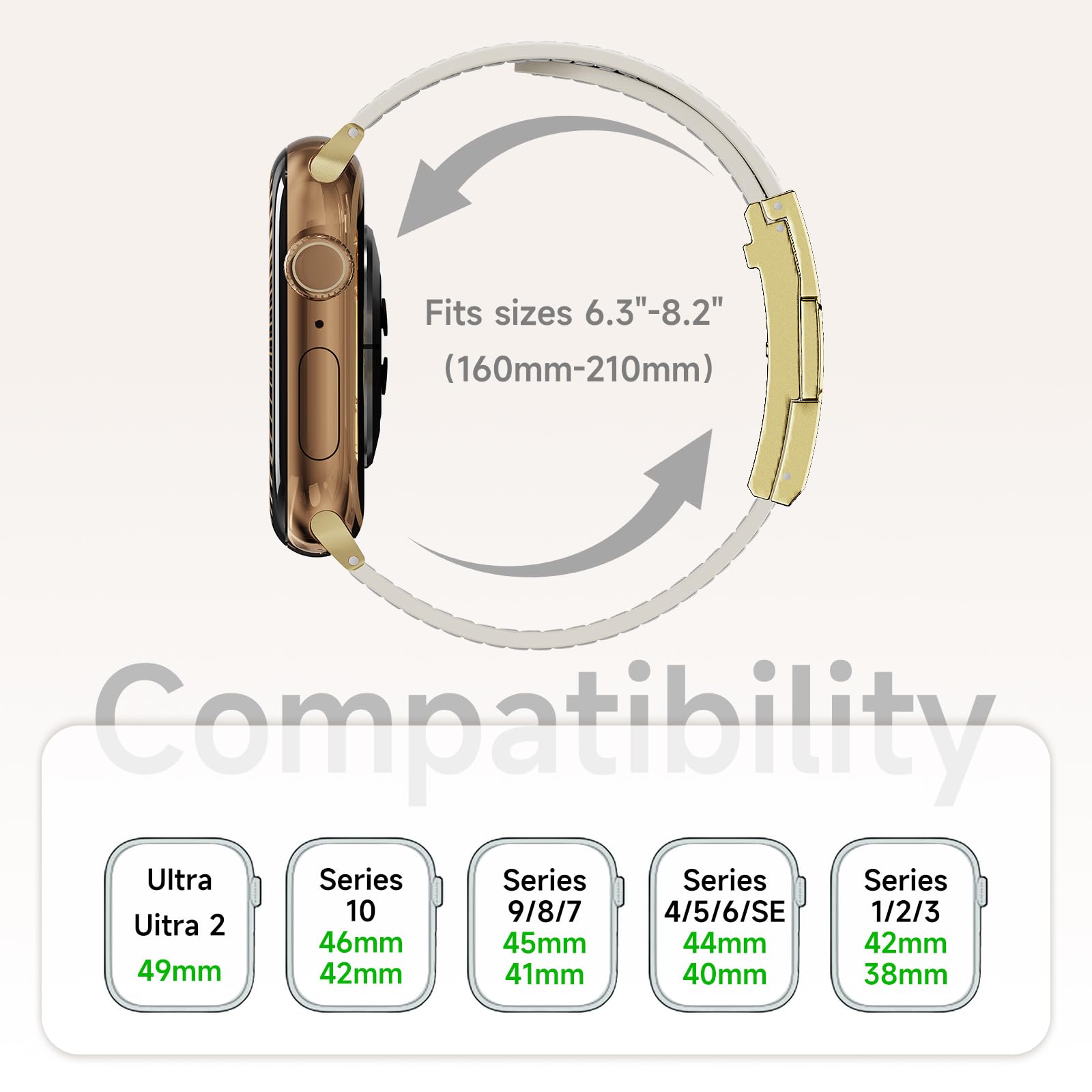 Designer Leather Band Compatible with Apple Watch 49mm46mm45mm44mm42mm41mm 40mm38mm for Women,Magnetic Buckle Replacement Strap for iWatch Ultra 3/2 /1 SE 3/2/1 Series 11/10/9/8/7/6/5/4/3/2/1