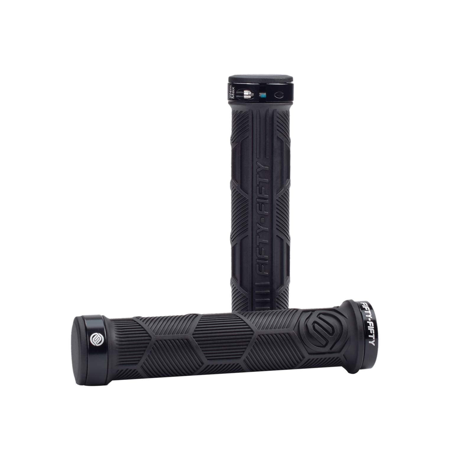 FIFTY-FIFTY Double Lock-On Mountain Bike Grips, Bicycle Handlebar Locking Grips, Non-Slip MTB Handle
