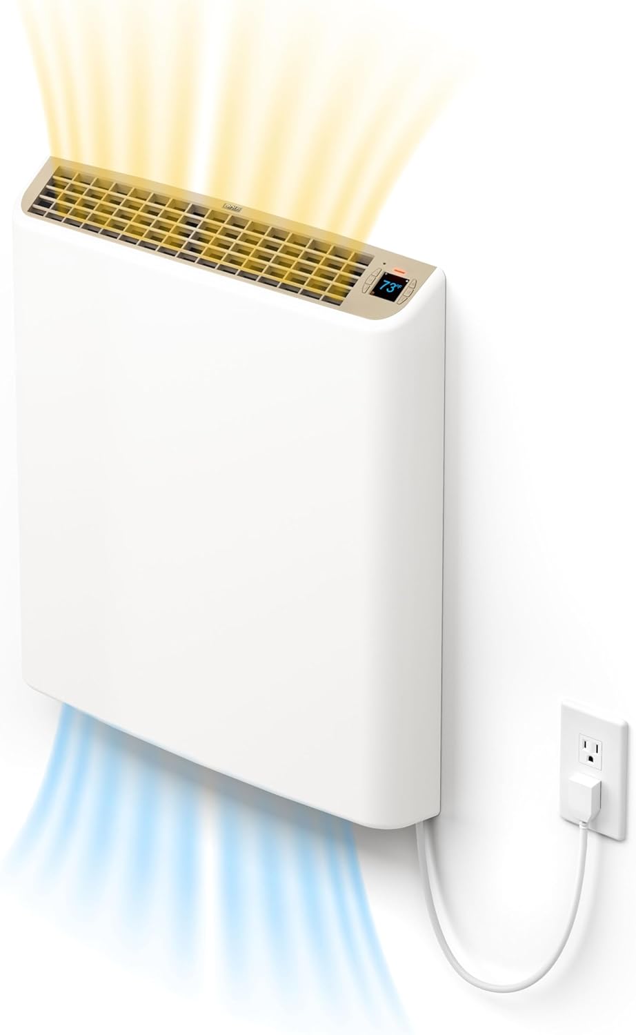 Smart EnviMAX 1000W Wi-fi Plug-in Electric Wall Heater - Energy Efficient Smart Heaters for Large Rooms - App Controlled Electric Heater with Thermal Shut Off Switch - Works with Alexa & Google Home