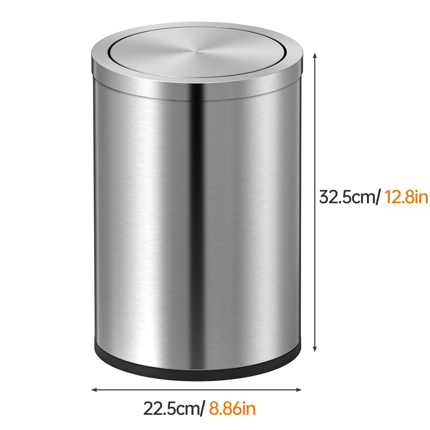 Mini Trash Can with Lid, Desktop Small Trash Can Recycling Bin Cute Metal Garbage Can for Tabletop Countertop Use,Stainless Steel 0.4Gal/1.5L Waste Bin for Office Parlor Car Bedroom,Swing Lid Open