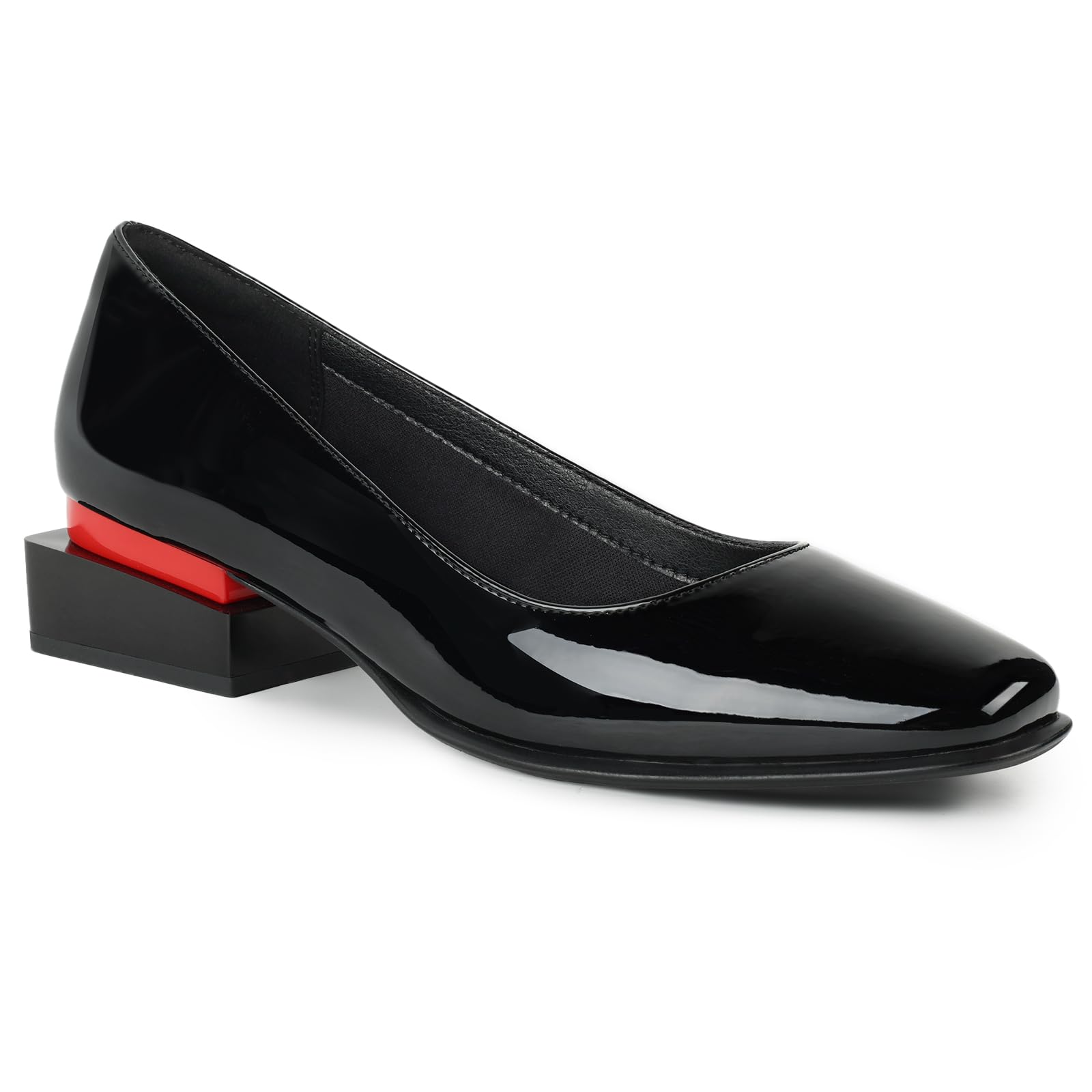 LingxiaUne Dress Shoes for Women, Comfortable Dressy Flats, Womens Chunky Heel Pumps with Arch Support and Pointed Toe