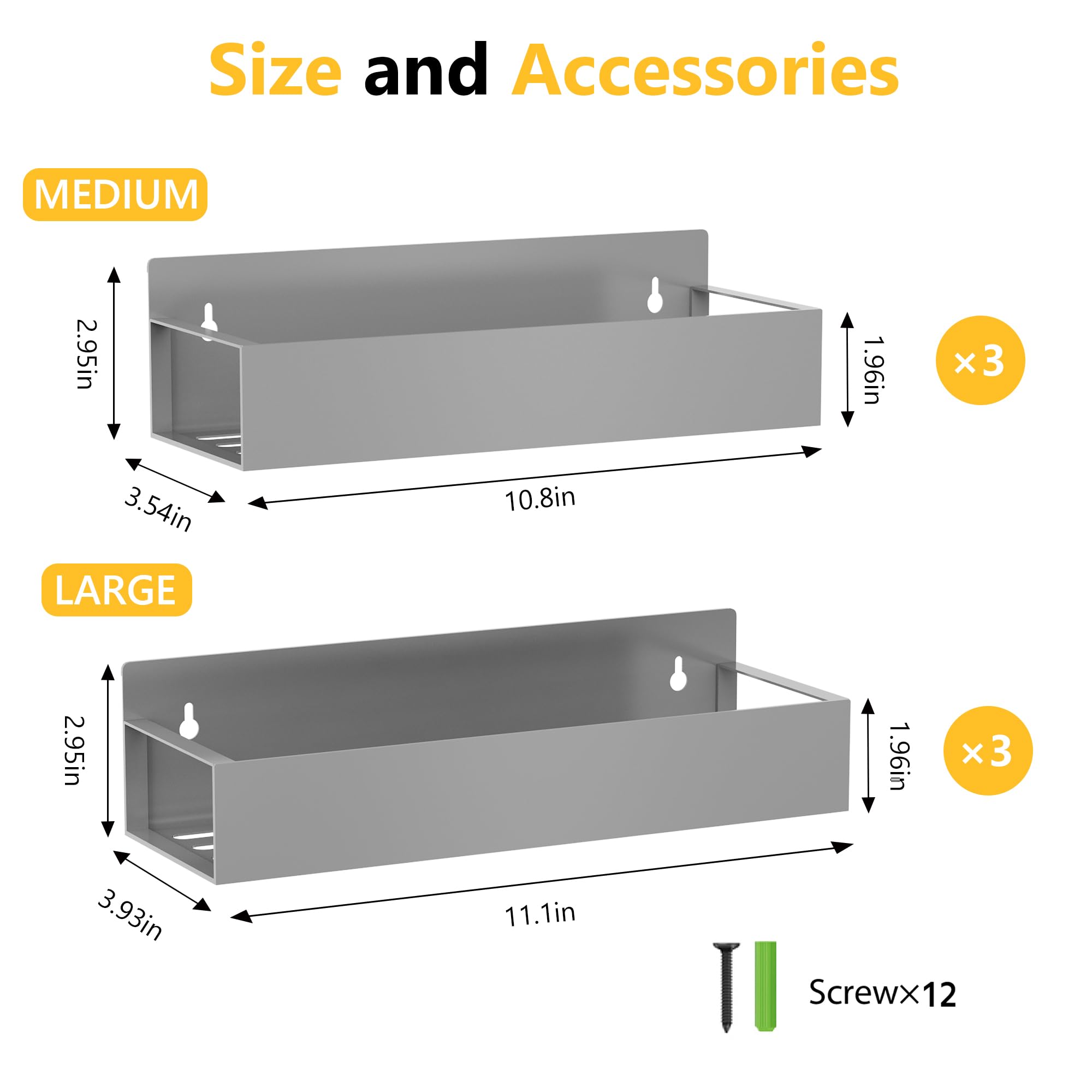 SMRCAD Magnetic Spice Rack Organizer for Fridge Seasoning Organizer for Kitchen storage with Screw Magnetic Shelf with Hook for Refrigerator and Oven (4pack1hook-Bronze)