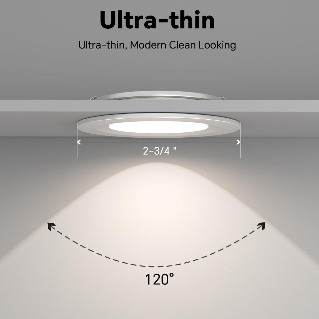 acegoo RV 2.75" Recessed LED Ceiling Light 12V Ultra-Thin Puck Light, Dimmable RV Lights Interior for Camper Van Truck Motorhome Boat Sailboat Roof Under Cabinet Lighting, 6 Pack (White,Cool White)