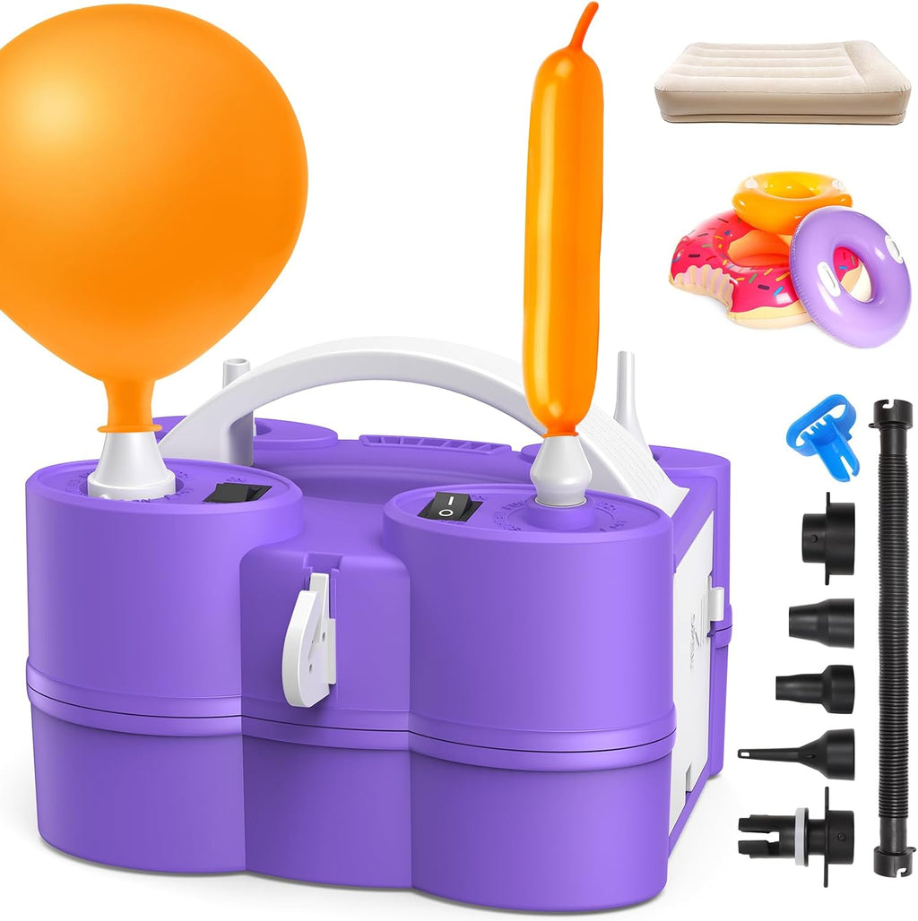 Keaibuding Balloon Pump Electric 3-in-1 Portable Air Pump for Inflatables and Balloons, Fast Inflation for 260q Foil Mylar Latex Double-Stuffed Balloons, Inflator Deflator for Pool Floats Air Bed