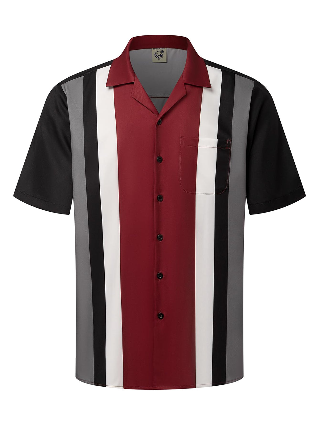 Hardaddy Men's Camp Collar Retro Vintage Bowling Button Down Shirt with Pocket Casual Short Sleeve Beach Shirts Summer