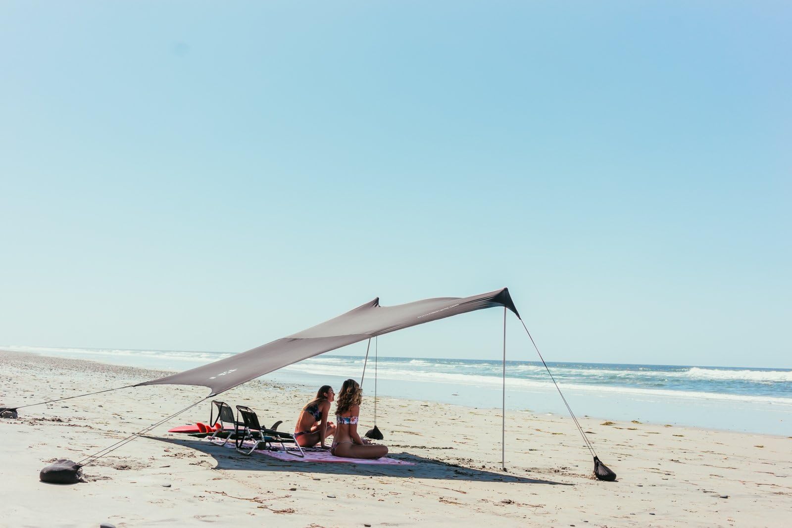 Neso Grande Portable Beach Tent Sun Shelter - Lightweight Beach Shade Canopy - Easy Setup for Family Outings - Patented Reinforced Corners - UPF 50+ Sun Protection - 7ft Tall, 9 x 9ft