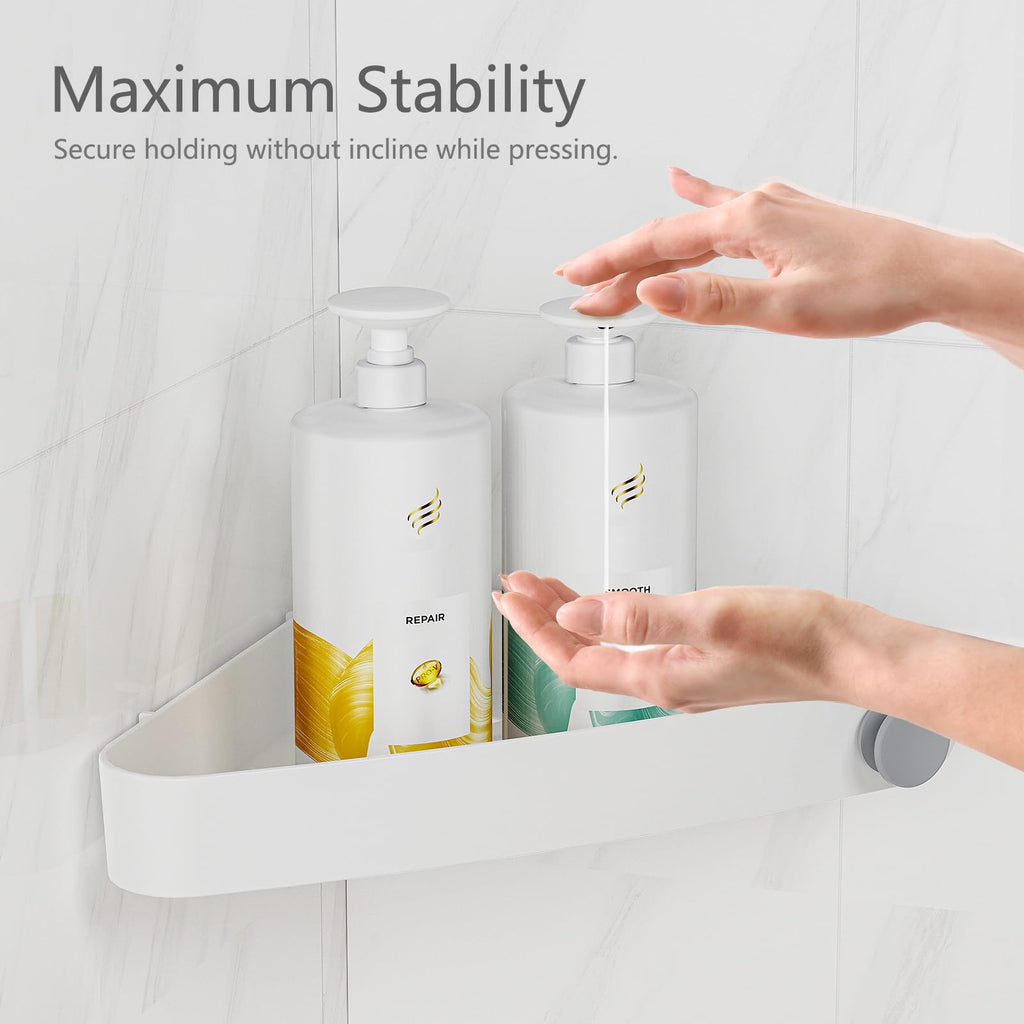 Sotfamily Plastic Shower Caddy Corner (for 90° Only), 2 Pack Adhesive Corner Shower Shelves for Bathroom Organizers and Storage, Black