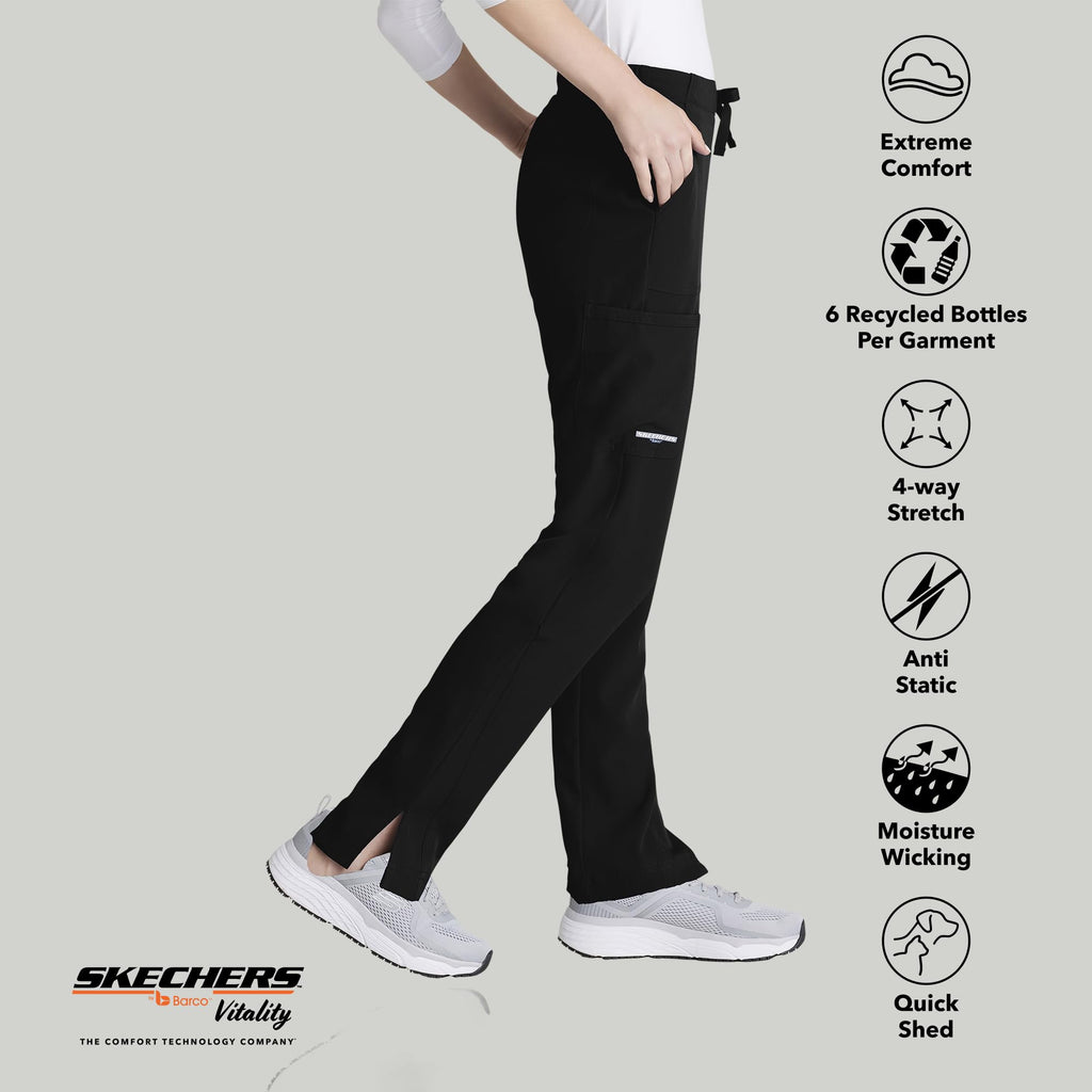 BARCO Skechers Vitality Charge Slim Fit Scrub Jogger for Women – Low-Rise Bottoms with Tapered Leg & 4-Way Stretch