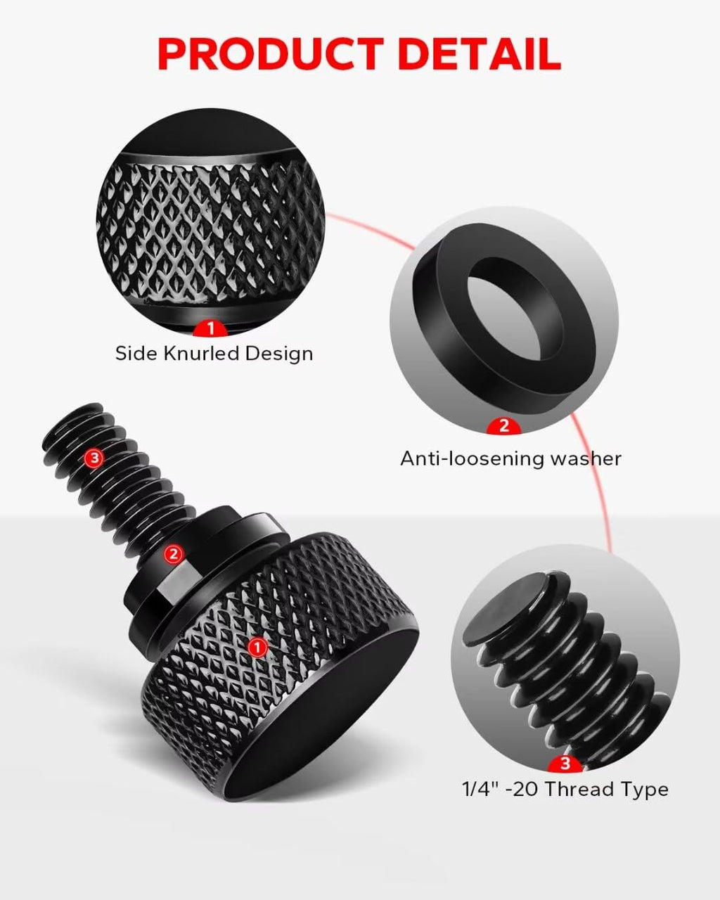 Amazicha Gloss Black 304 Stainless Steel Seat Bolt Screw Compatible with Harley Davidson 1996-2026