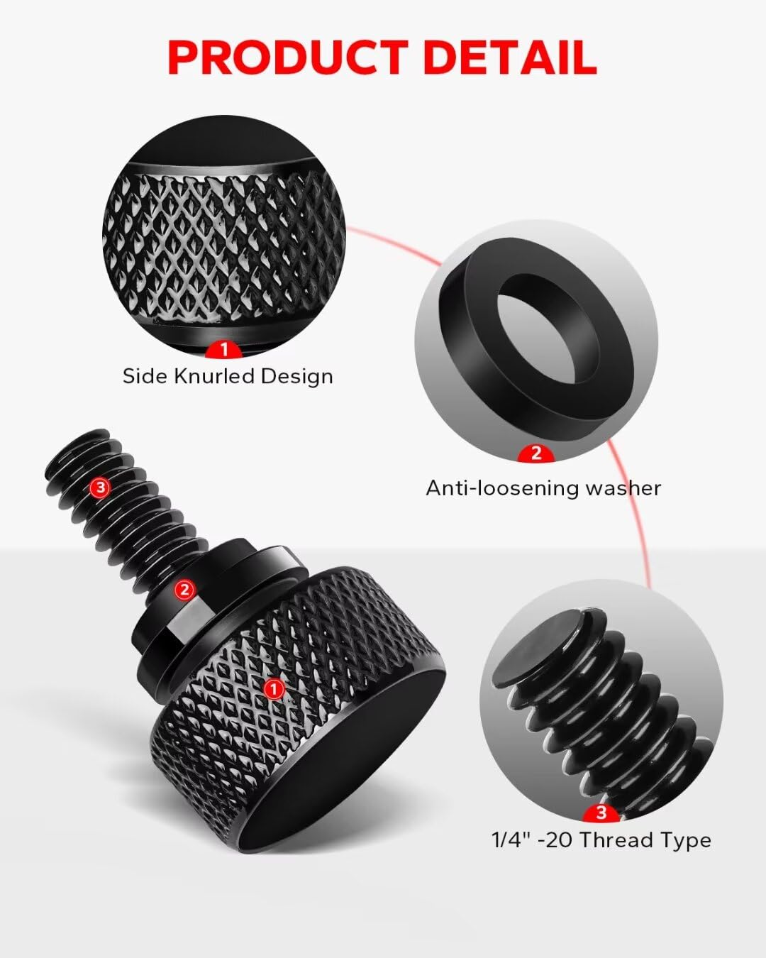 Amazicha Gloss Black 304 Stainless Steel Seat Bolt Screw Compatible with Harley Davidson 1996-2026