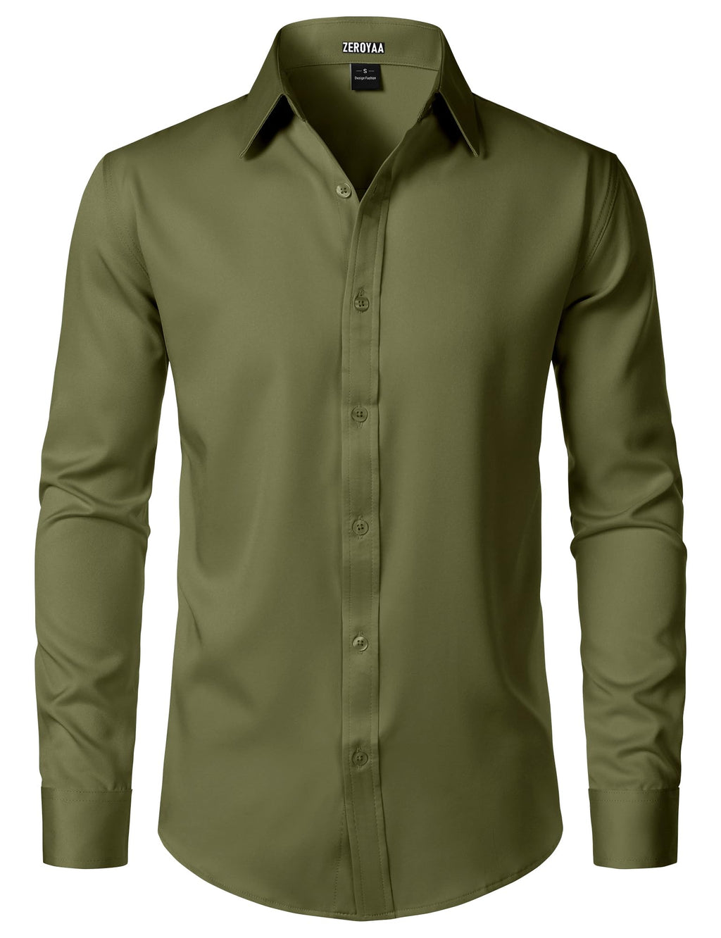 ZEROYAA Men's Wrinkle Free Long Sleeve Dress Shirt Business Casual Modern Slim Fit Button Down Shirts for Wedding and Office