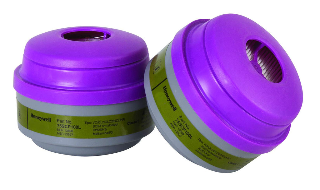 NORTH Honeywell 75SCP100L Defender Multi-Purpose Cartridge with P100 Filter, Olive/Magenta, 2.75 X 7 X 3.5 (Pack of 2)