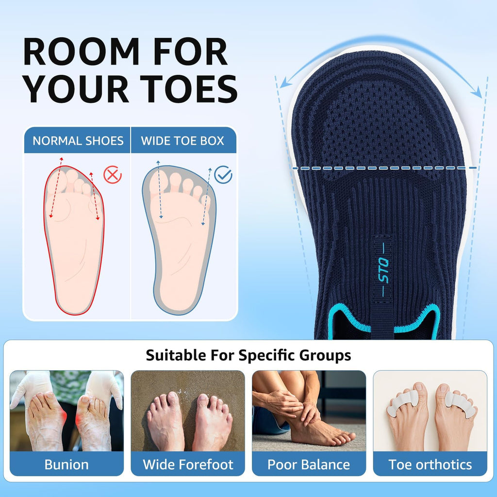 STQ Womens Walking Shoes Slip On Tennis Shoes Comfortable Lightweight Memory Foam Orthopedic Sneakers for Indoor Outdoor Gym Workout Sports