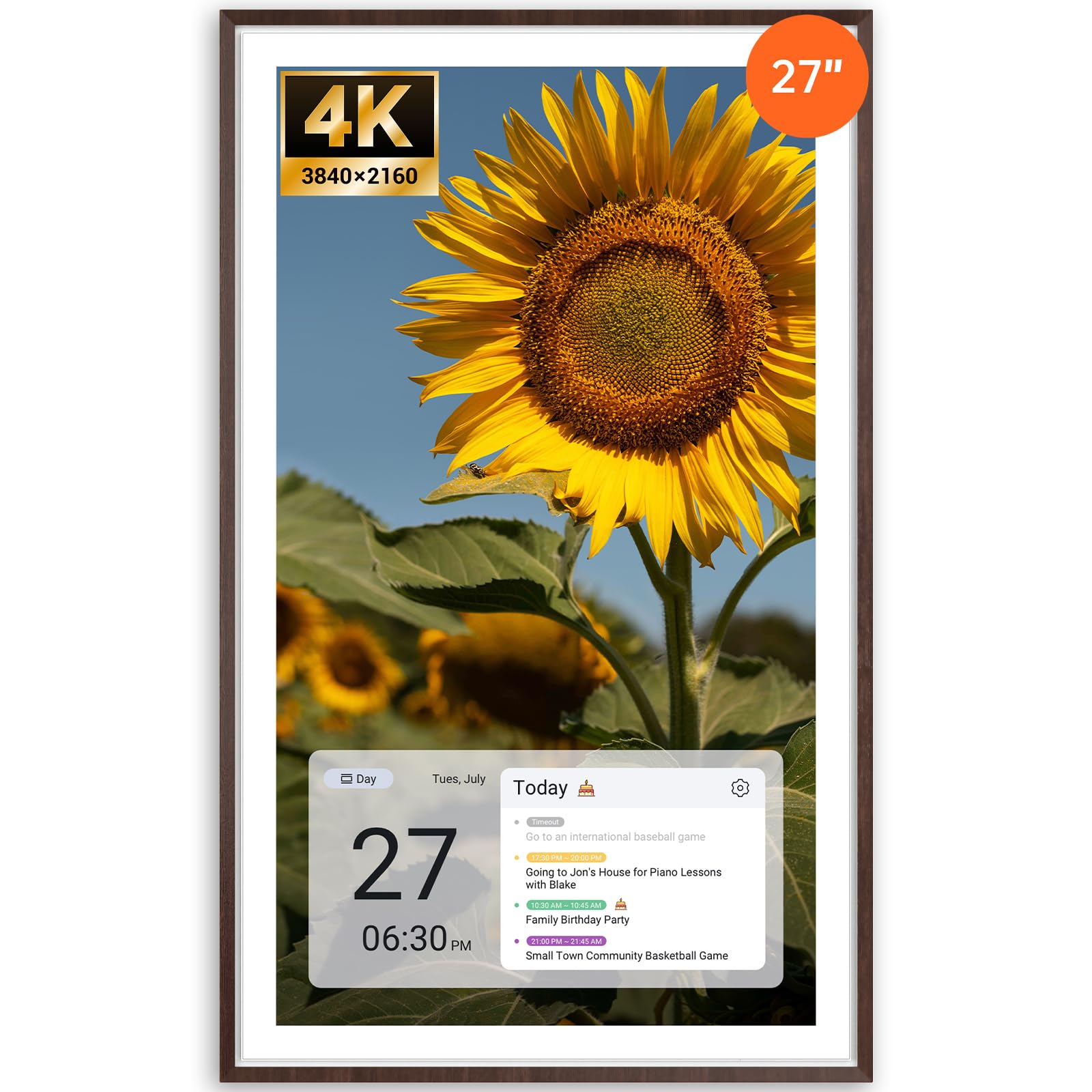 Apolosign 27-inch Digital Calendar & Smart Family Wall Planner, No Subscription, Calendar & Dashboard Dual-Mode System, Shared Touchscreen Display with Calendar Sync, Chore Charts & Family Scheduling Hub, Wall Mount Included (Black)