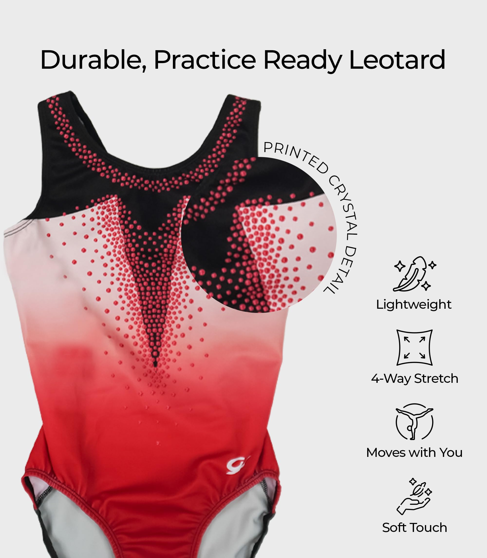 GK Girls Dazzling Diamonds Gymnastics Leotard - Dance Costume with Matching Scrunchie for Toddlers, Children, Juniors (