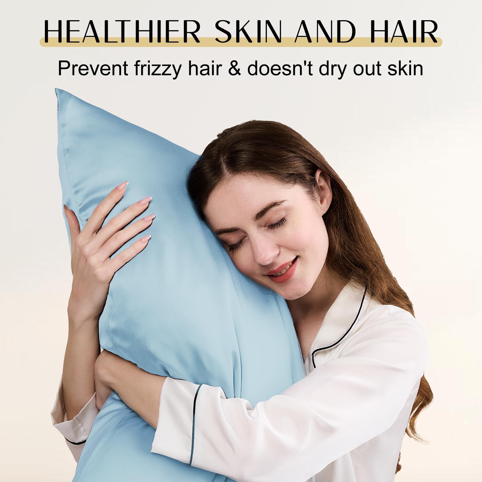 ZIMASILK Upgraded 100% 6A Grade Pure Mulberry Silk Pillowcase for Hair and Skin Silk Pillow Cases with Reinforced Hidden Zipper, More Soft & Durable, Gift Box (Standard 20"x26" Beige)