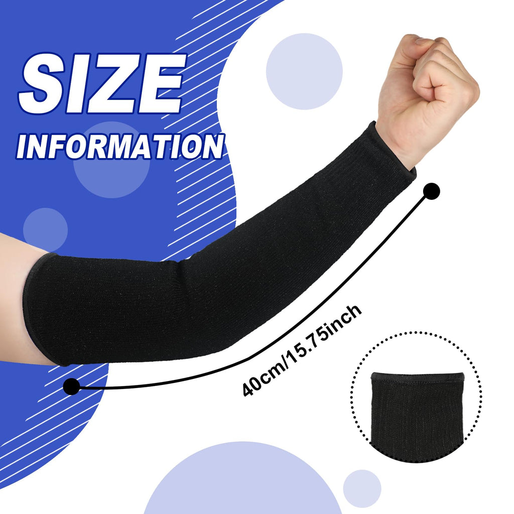 Sintege 3 Pairs Arm Protectors for Thin Skin and Bruising Cut Resistant Forearm Sleeve Level 5 Arm Burn Protection Sleeve (Black,7.9 Inch)