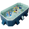 WIRHAO Foldable Non-Inflatable Kids' and Adults' Outdoor Swimming Pool Hard Plastic Shell Kid Pool for Backyard Dog Pools (113" x 66" x 20")