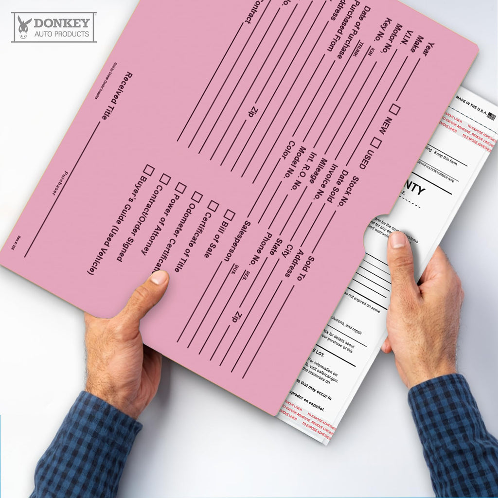 Printed Vehicle Deal Envelopes 9x12 Deal Jackets (100 shrink wrapped) (Blue)