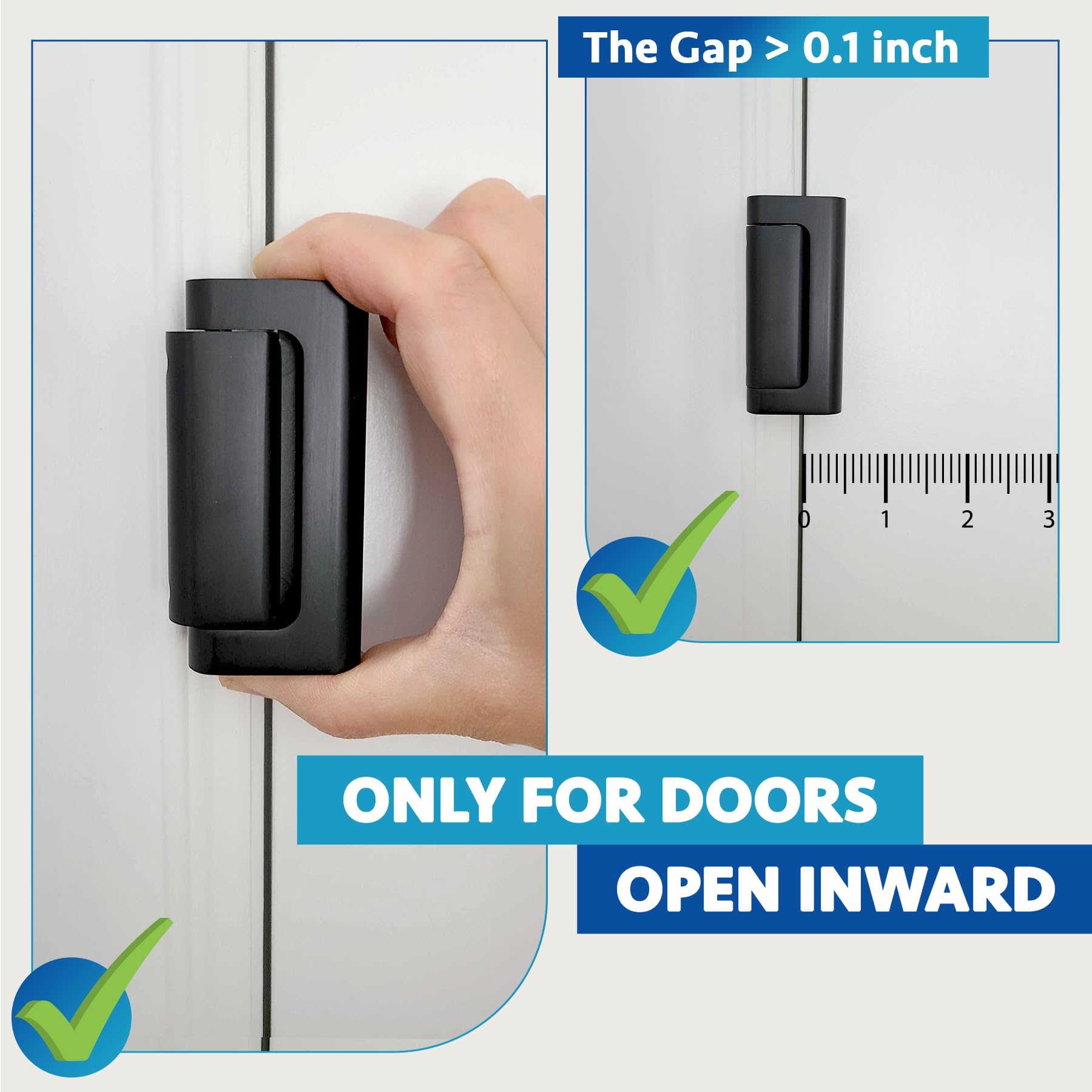 Dwell+Good Door Locks (2-Pack) - Easy To Install Aluminum Home Security Door Locks for Front Door - Child Proof Door Lock for Kids Safety - Withstand 800 lb of Force & Tamper Proof Top Door Lock Latch