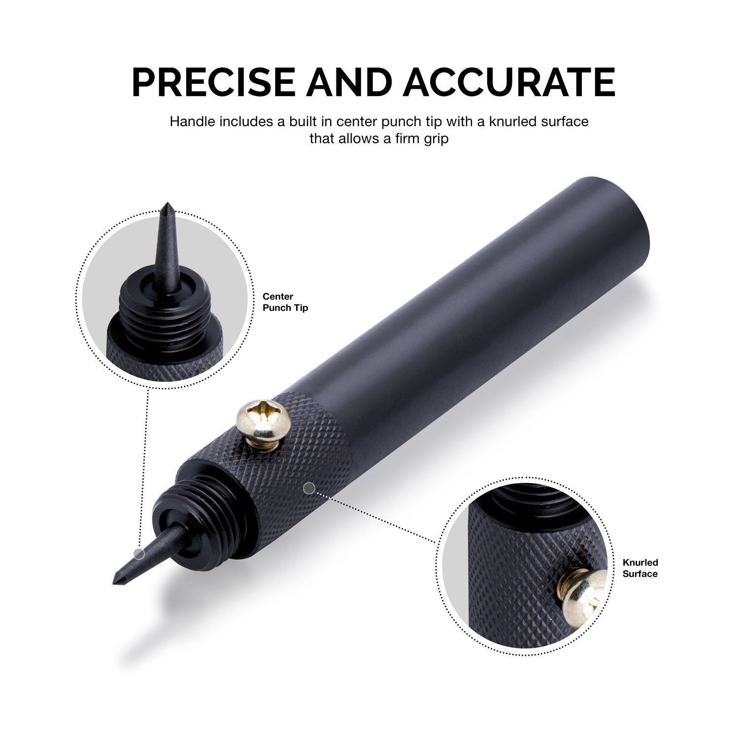 NEIKO 02638A 5-Inch Automatic Center Punch for Metal, Adjustable Impact Spring Loaded Center Punch Tool, Spring Punch, Center Punch Spring Loaded, Auto Center Punch