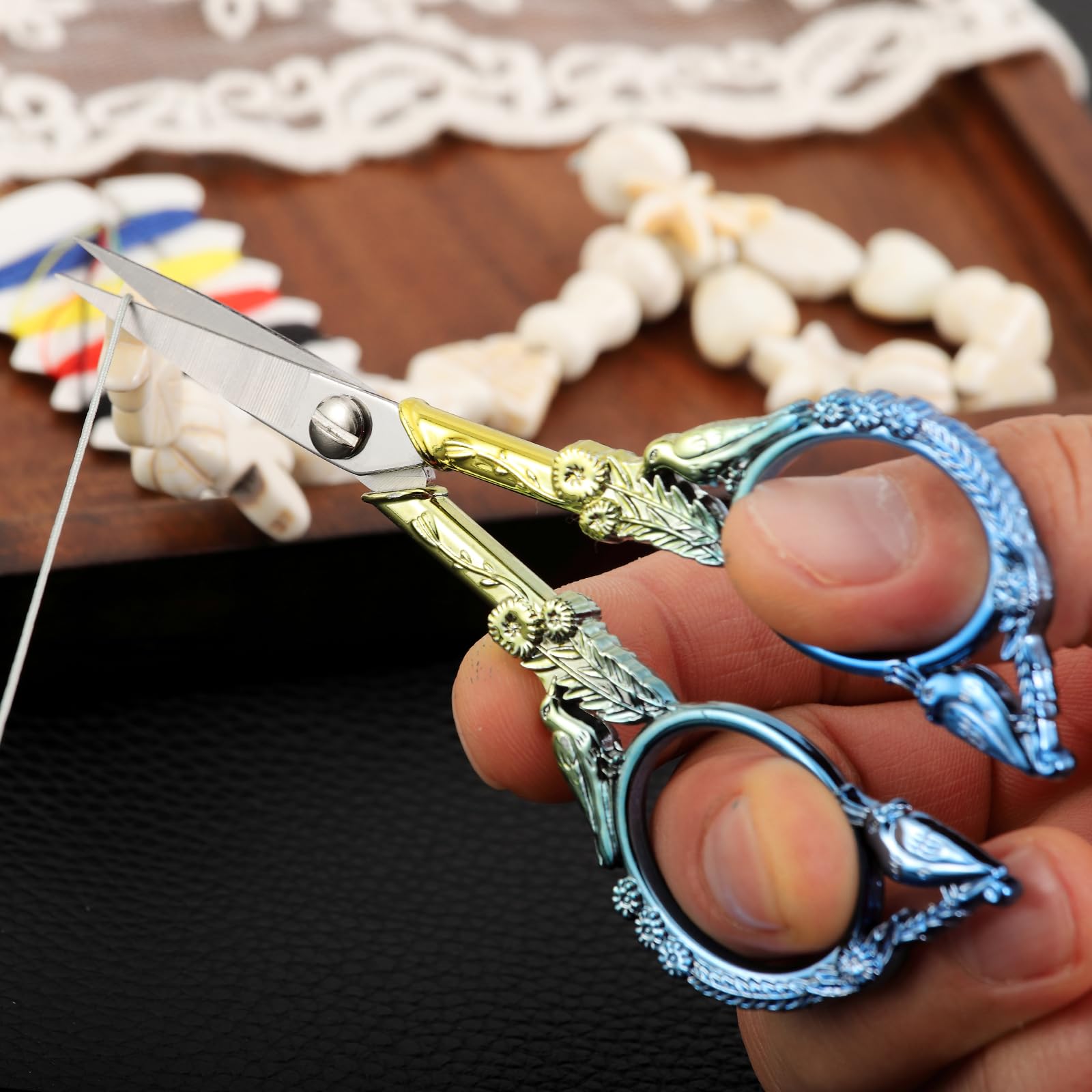 YOUGUOM Small Craft Scissors, Little Travel Sharp Embroidery Scissors All Purpose, Straight Tips Mini Sewing Shears, Precision Detail Thread Cutting Snips