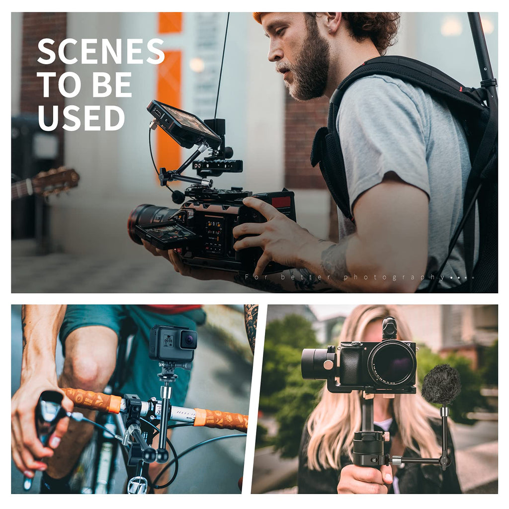 NEEWER 5.9"/15cm Adjustable Friction Magic Arm with 1/4" Screw on Both Ends, Compatible with SmallRig Cage, Flash/LED Light/Microphone/Monitor/SuperClip, Max Load 4.4lb/2kg, ST15