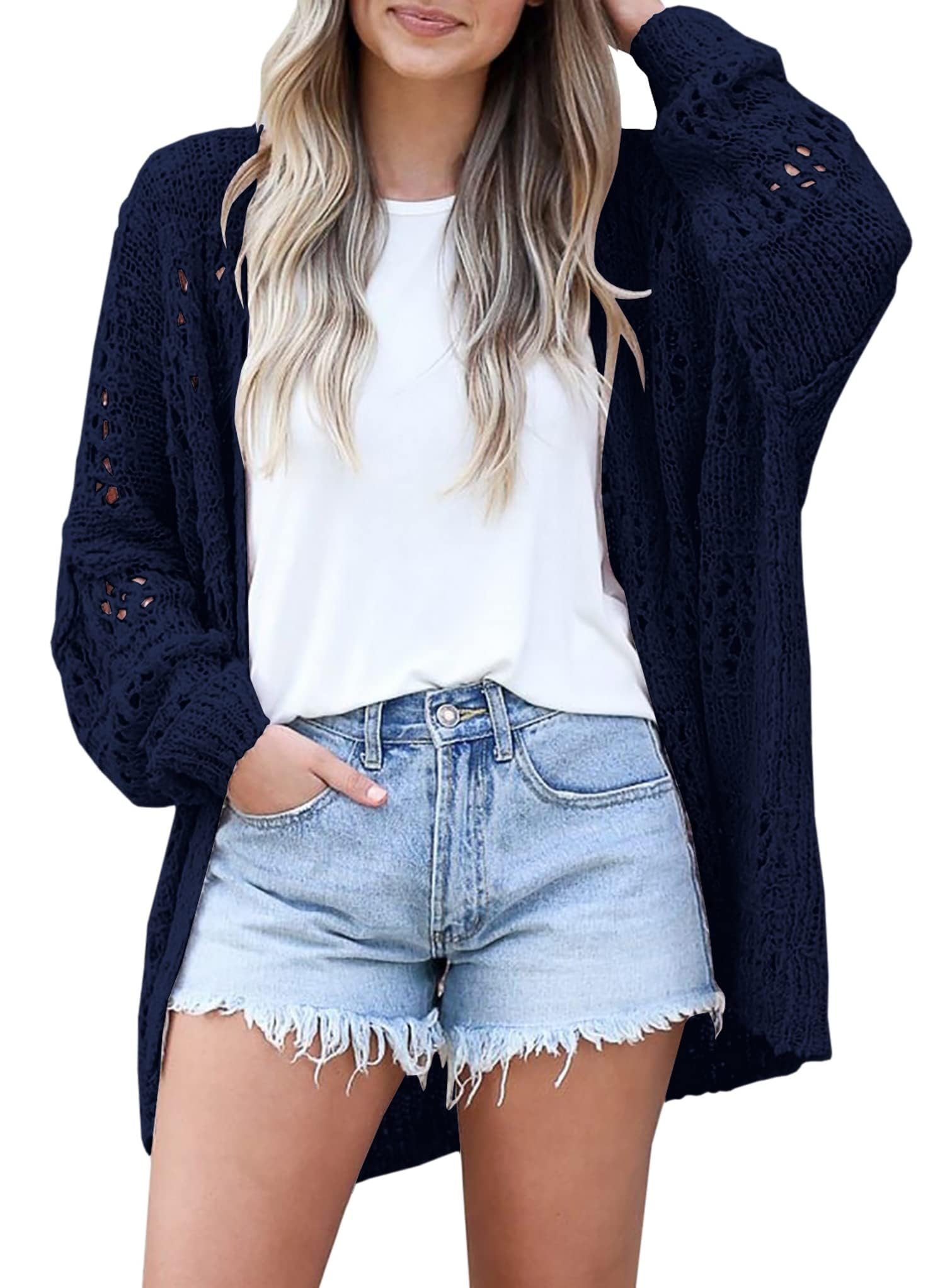 GRECERELLE Summer Crochet Cardigan Sweaters for Women | Lightweight, Open Front, Oversized, Boho Knit, Openwork, kimono Cover Up