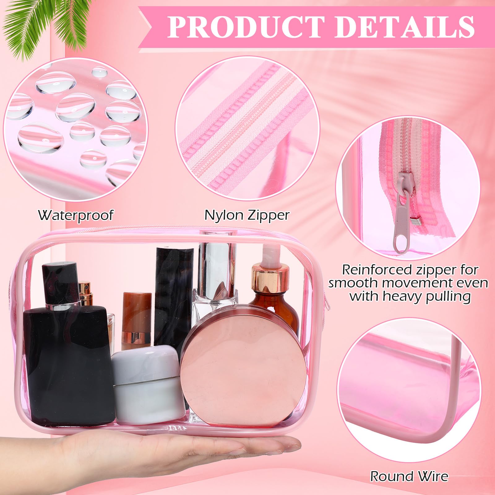 Weewooday 12 Pieces Clear Makeup Bags Cosmetic Storage Bags PVC Zipper Pouches Travel Waterproof Makeup Plastic Case for Women Organizing Toiletries Traveling Bathroom(Medium,Black)