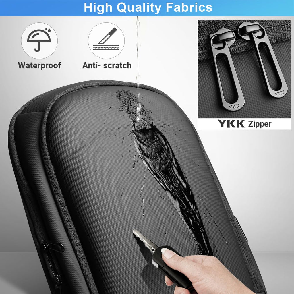 hk Business Backpack for Men 15.6 Inch,Slim & Expandable Waterproof Travel Laptop Backpack, Anti-Theft Lightweight Work Computer Bag, College Laptop Backpacks Gifts for Men Women-Black