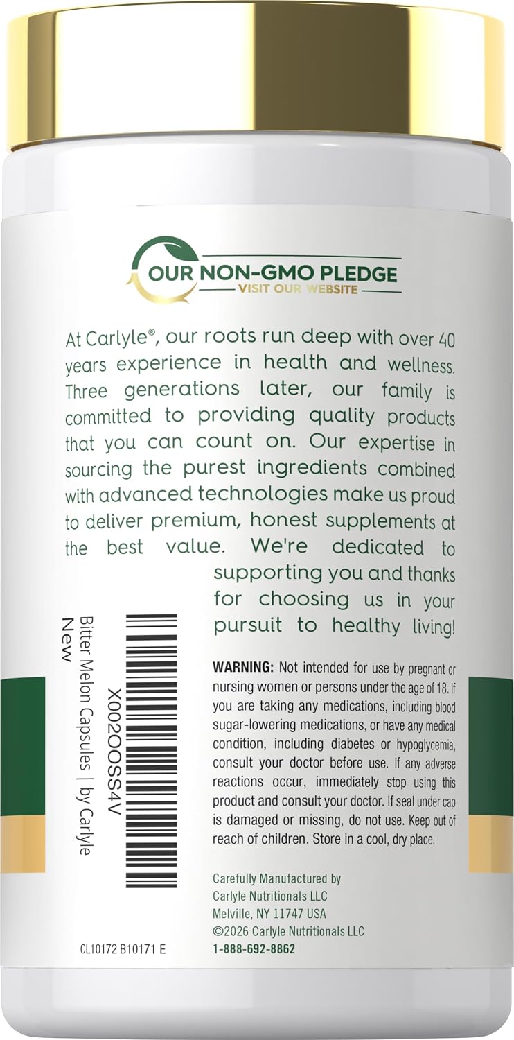 Carlyle Bitter Melon Complex | 200 Capsules | Traditional Herbal Extract Supplement | Non-GMO & Gluten Free