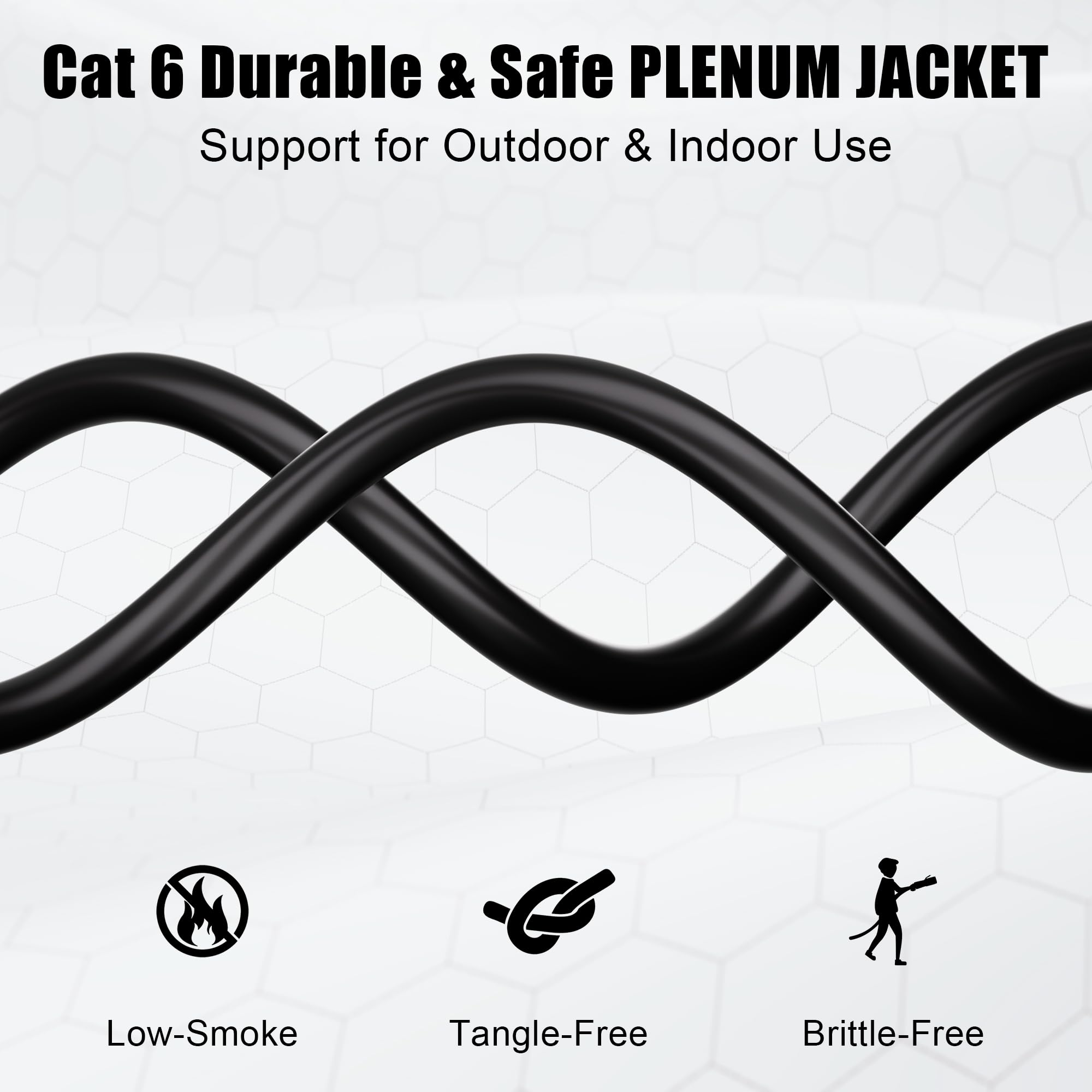 MEIPEK Cat 6 Shielded Ethernet Cable 10ft, Outdoor&Indoor Cat 6 Patch Cable, Heavy Duty 23AWG, High Speed, Weatherproof, UV Resistant Cat6 RJ45 LAN Network Cables for Gaming, Modem
