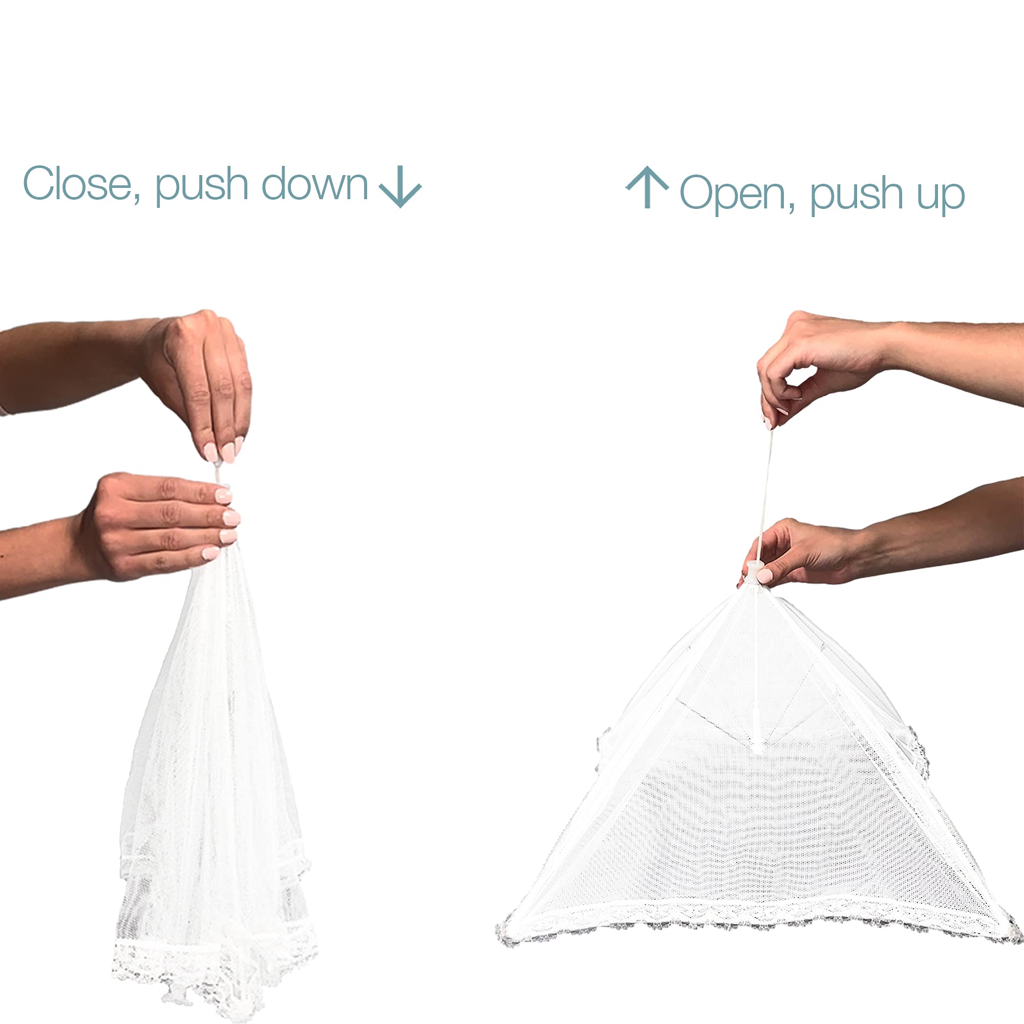 Simply Genius Mesh Food Covers - 12-Pack, 17in x 17in, White - Outdoor Kitchen & Picnic Accessories - Hosting Essentials for Glamping & Tailgating
