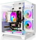 LXZ Desktop PC Computer AMD Ryzen 5 5600G 6 core 3.9GHz, 16G DDR4 RAM, 512G NVME SSD, Tower Computer for Gaming, Home and Office (White)